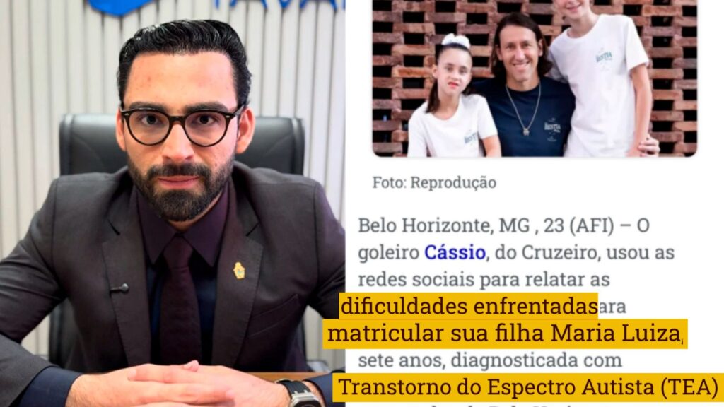 Nenhuma criança pode ser negada por ser autista”: vereador Eurico Tavares reforça PL de inclusão após caso da filha do goleiro Cássio