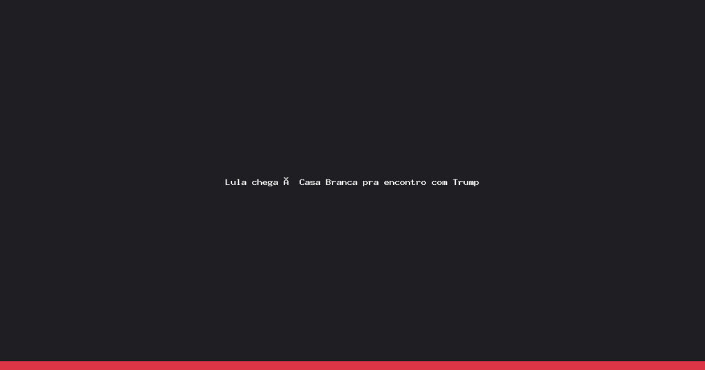 Lula desembarca na Casa Branca para reunião estratégica com Trump