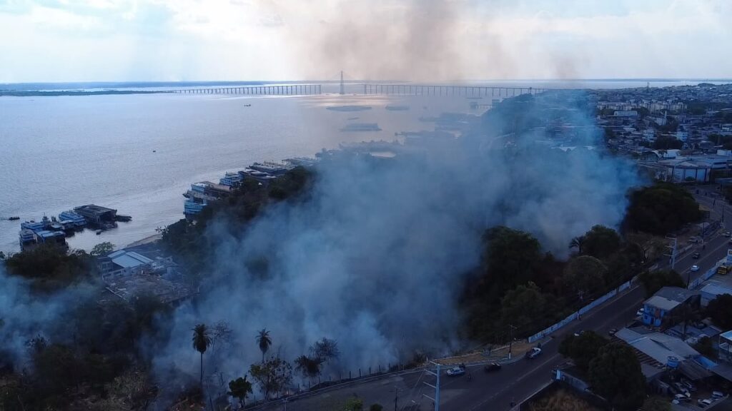 Descarte de cigarro pode ter causado incêndio em vegetação no São Raimundo, em Manaus